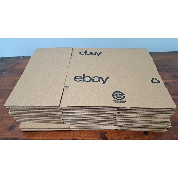 Lot of 15 Ebay Branded Brown Corrugated Shipping Boxes 12" x 6" x 6" New - Picture 2 of 3